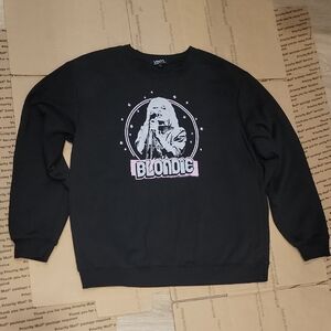 Black Graphic Crewneck Sweater